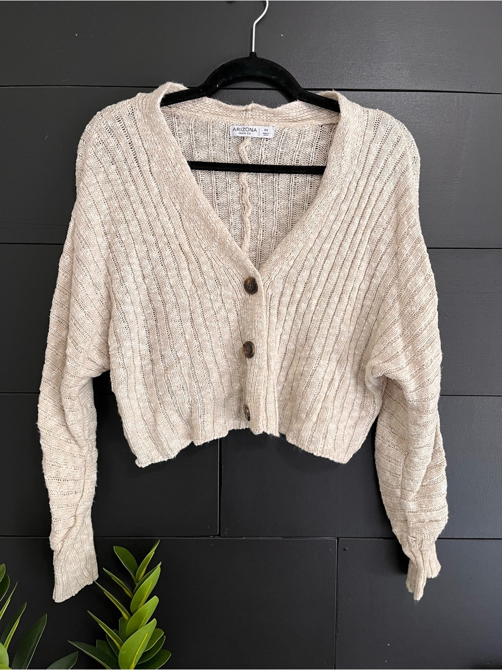 ARIZONA Beige Neutral Loose Button Cardigan Sweater Women’s Sz XS EUC